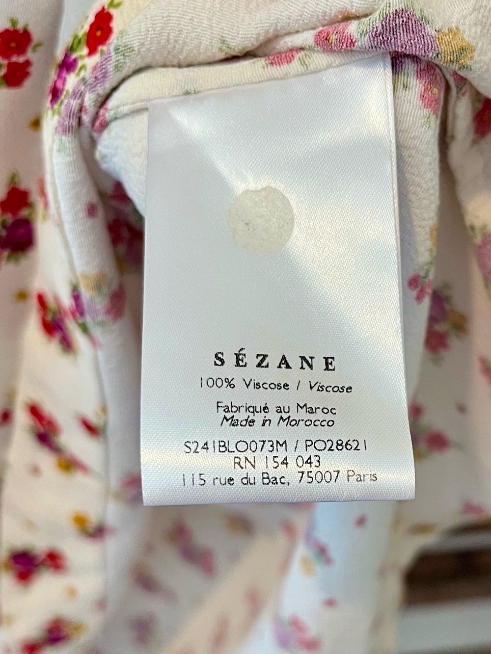 Sezane Women's Cream with Multi Color Floral Tie-Shoulder Tank Top - Picture 4 of 5
